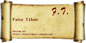 Fets Tibor névjegykártya